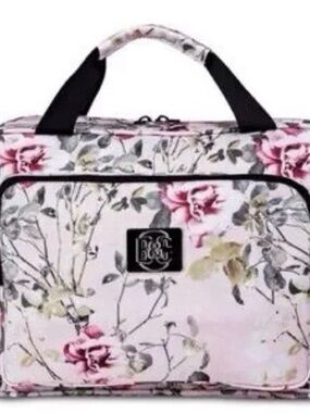 Bang & Carsen Pink Floral Hanging Travel Cosmetic Organizer Bag